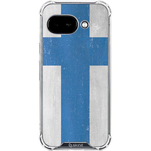 Finland Flag Distressed Google Pixel 9a Clear Case